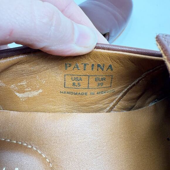 Patina Brown Leather Loafers Women's Size 8.5 EUC Slip On Handmade in Mexico - Picture 8 of 9